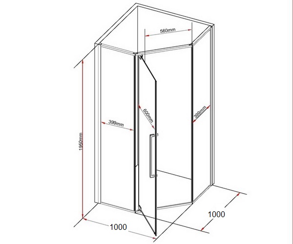 душевое ограждение BLACK&WHITE S815 BC 100